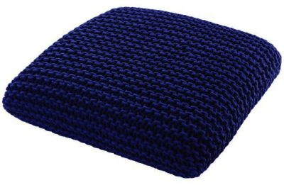 Habitat Knot Large Knitted Pouf - Blue